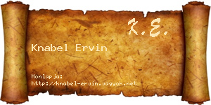 Knabel Ervin névjegykártya