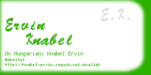 ervin knabel business card